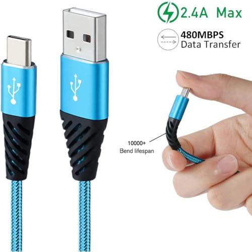 Bynccea USB C 10FT Type C Charger Cable 4-Pack Fast Charging Cord USB A to USB C Cell Phone Charger Nylon Braided Compatible with Samsung Galaxy S10 S9 S8 Note 10 9 Pixel LG V30