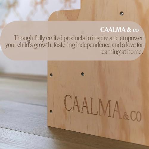 Tan CAALMA Scalloped Book Shelf – Montessori Bookshelf – Wooden 3-Tier Toddler Bookshelf, Front Facing Bookcase for Nursery, Playroom, Kids Room or Classroom