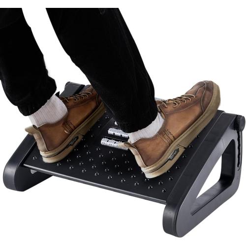 Foot Rest, Six Heights Adjustable Foot Rest for Under Desk at Work, Ergonomic Foots Stool for Under Office Desks, Under Desk Footrest with Foot Massage Roller, Chair Footrest for Leg Rests