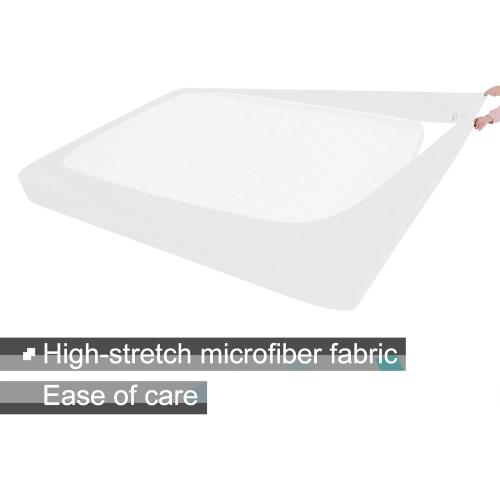 Box Spring Cover Queen Size - Jersey Knit & Stretchy Wrap Around 4 Sides Bed Skirt for Hotel & Home - Queen/Queen XL, White