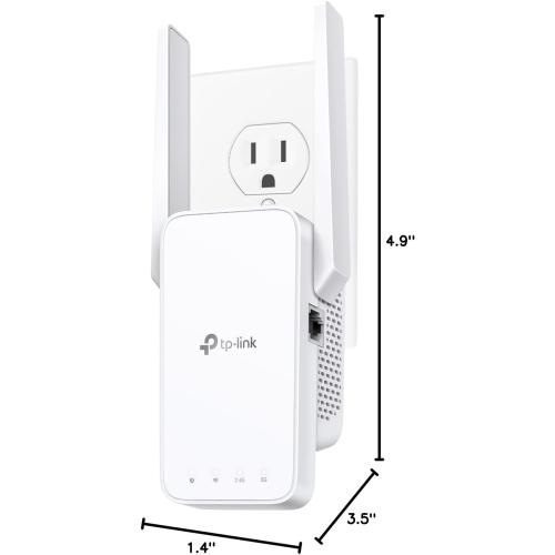 TP-Link AC1200 WiFi Extender, 2025 Wirecutter Best WiFi Extender, 1.2Gbps Home Signal Booster, Dual Band 5GHz/2.4GHz, Up to 1600 Sq.ft and 32 Devices, EasyMesh Compatible, One Ethernet Port (RE315)