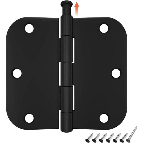 bulk black door hinges Matte Black Door Hinges 3.5 Inch with 5/8 Radius Corner, Flat Iron Residential Door Hardware Black Hinges for Doors, Interior Door Hinges for Bedroom, Bathroom, and More