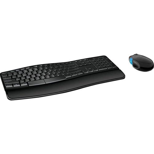 Microsoft Sculpt Comfort Desktop - Black - Wireless, Comfortable, Ergonomic Keyboard and Mouse Combo with Cushioned Palm Rest and USB Wireless Receiver