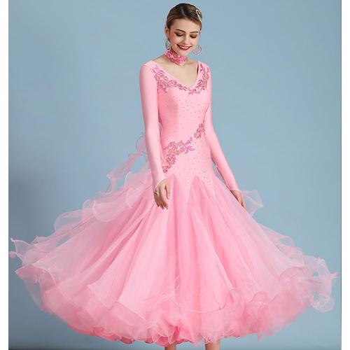 ORIDOOR Flash Rhinestone Ballroom Dance Waltz Tango Standard Competition Dance Dress SIZE SMALL