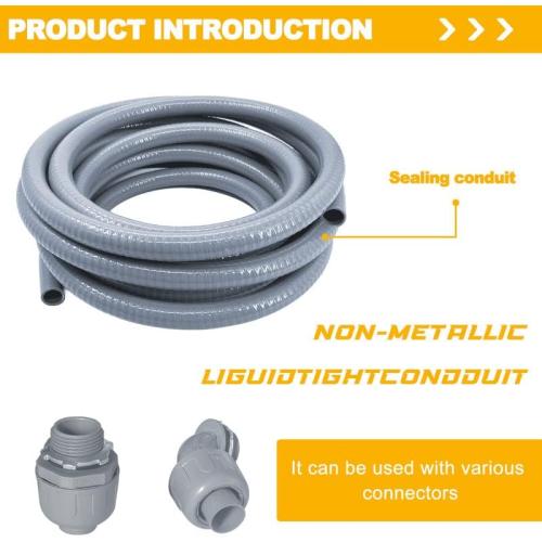 Liquid-Tight Conduit - 2 inch 50 Foot PVC Flexible Non Metallic Liquid Tight Electrical Conduit. 2 Dia