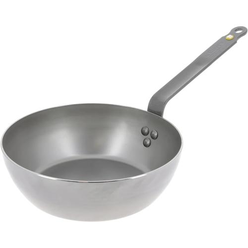 de Buyer MINERAL B Carbon Steel Country Fry Pan - 11” Diameter, 7.7” Cooking Surface - Ideal for Sauteing, Simmering, Deep Frying & Stir Frying - Naturally Non-Stick Finish - Made in France