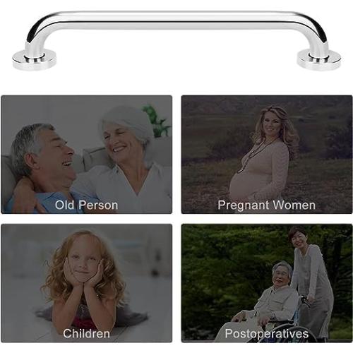 supregear Grab Bars for Bathtubs and Showers, Anti Slip Bathroom Grab Bars for Seniors, 304 Stainless Steel Safety Shower Handle, Toilet Handicap Elderly Assist Bathroom Wall Handle, 28 inch