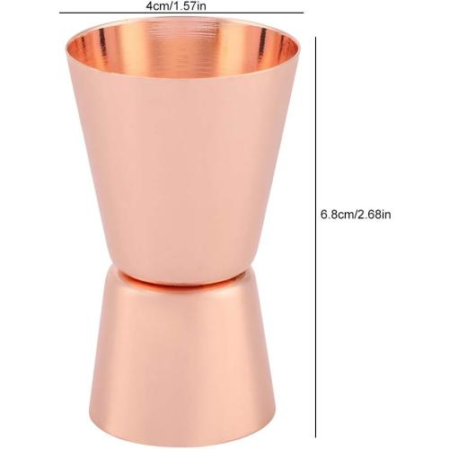 Double Side Jigger 15ml 30ml, spotless Steel Cocktail Measucircle Cup, tending Jigger for and Home Use, Rose Gold