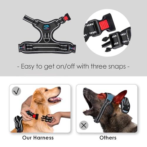 PHOEPET No Pull Dog Harness Medium Reflective Front Clip Vest with Handle