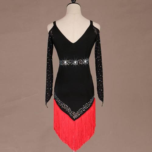 Latin Dance Dresses for Women Strapless Modern Salsa Competition Costume Rhinestone Tango Ballroom Performance Clothes