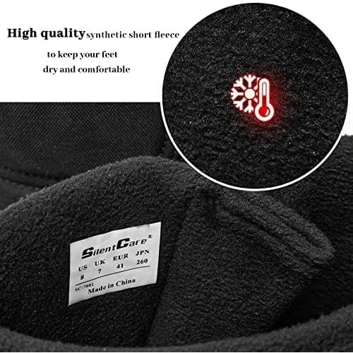 Size 12 men SILENTCARE Men's Winter Waterproof Snow Boots Warm Slip On Mid-Calf Zipper Booties Lightweight Outdoor Athletic