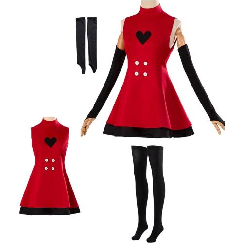 Size S ..Adult Charlie Morningstar Costume Red Dress Suit Halloween Cosplay Outfit Hell Princess Retro Uniform Skirt