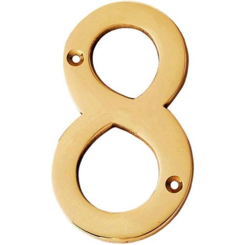 eSplanade 4 Brass House Hotel Door Number Plaque Numeric Numerical Digit 0-9 (8 (Eight))