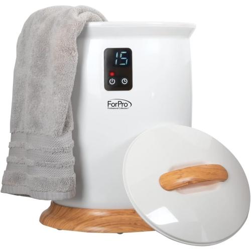 ForPro Professional Collection Luxury Towel Warmer, Extra Large Bucket-Style Hot Towel Warmer with Auto Shut Off, 4 Timer Settings for Home and Bathroom, White | for Salon, Spa & Gym Use, Hand Towels, Bleach-Safe Salon Towels, Absorbent Spa Towels, Barber Towels, Salon & Spa Essentials