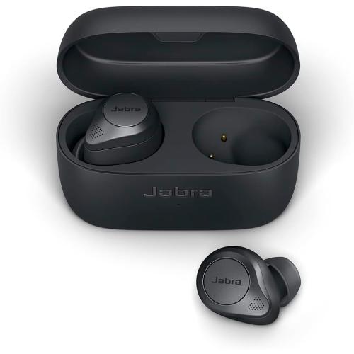 Jabra Elite 85t True Wireless Bluetooth Earbuds, Grey – Advanced Noise-Cancelling Earbuds for Calls & Music with Charging Case and 2 Wireless Charging Pads