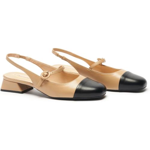 Size 7.5 C.Paravano Women's Slingback Mary Jane Pumps | Low Block Heel & Round Toe | Wedding Guest & Office Shoes | Pair w/Tea-Length Dresses or Linen Trousers