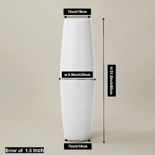 Extra Large 31.5 Floor Vase Modern Minimalist - Handmade Ceramic White Gloss Vase for Entryway, Wedding Decor, Farmhouse Living Room - Fits Tall Stems & Branches (7 Mouth, 9.8 Max Width
