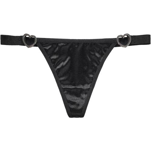 5 pack..Size M...Women Breathable Thongs Solid Color Shinny Iron Ring Heart T-Shaped Low Waist Seamless Thongs For Women, With