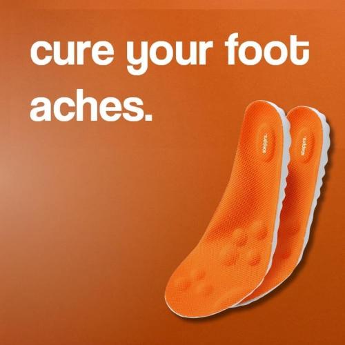 Original Stepprs Comfort Shoe Insoles for Men Women Adjustable Size 4D Memory Foam Cloud Soles Arch Support Improved Posture (Orange, US W 6.5-9)