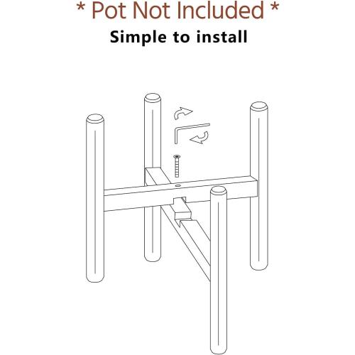 Mkono Plant Stand Mid Century Wood Flower Pot Holder (Plant Pot NOT Included) Modern Potted Stand Indoor Display Rack Rustic Decor, Up to 10 Inch Planter, Dark Brown