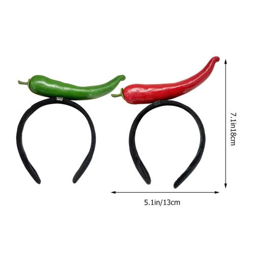 FRCOLOR Spa Headband Chili Pepper Headwear Funny Vegetable Headpieces Makeup Wash Face Hair Accessories for Women Girls