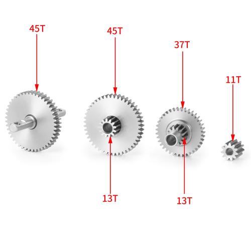 Injora Stainless Steel 40.3:1 Transmission Gear Pinion Set for TRX4M Upgrades 1/18 RC Crawler Car