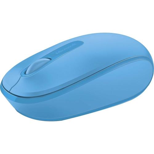 Microsoft Wireless Mobile Mouse 1850 - Cyan Blue . Comfortable Right/Left Hand Use, Wireless Mouse with Nano transceiver, for PC/Laptop/Desktop, works with Mac/Windows 8/10/11 Computers