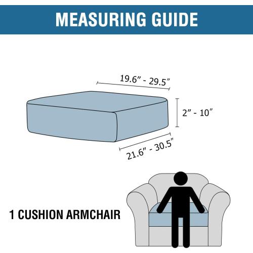 H.VERSAILTEX Velvet Stretch Couch Cushion Cover Plush Cushion Slipcover for Chair Cushion Furniture Protector Seat Cushion Sofa Cover (1 Piece Armchair Cushion Covers, Cream)