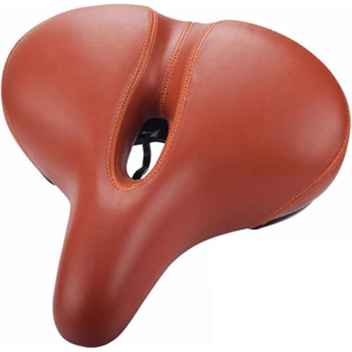 Chaunts Brown Bike Seat Cushion Oversized Bike Seat Comfortable Bicycle Bike Saddle Universal Replacement Beach Bike Saddle(Black) (Brown)