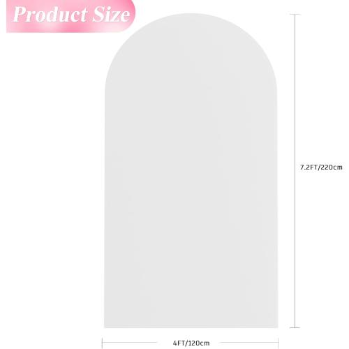 7.2FT Arch Backdrop Cover White Arch Covers Strethy Backdrop | Spandex Fitted Balloon Arch Cover Round Top Chiara Backdrop Cover for Wedding Birthday Party Ceremony Baby Shower Decor