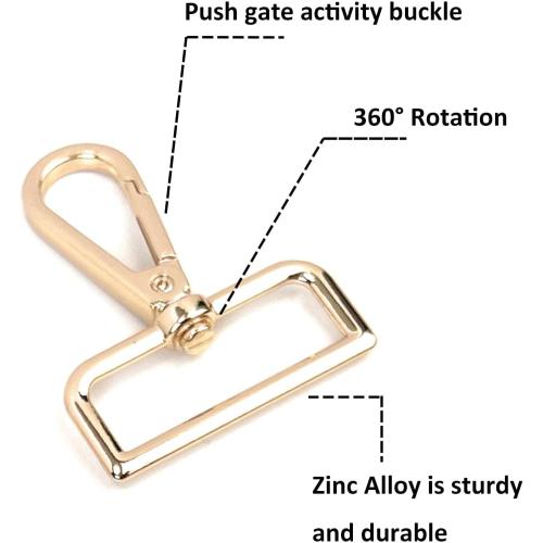 10 Pcs D Ring Swivel Lobster Claw Clasps Push Gate Snap Hooks Trigger Clips for Purse Keychain Strap Making