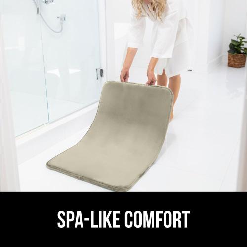 GORILLA GRIP Memory Foam Bath Rugs, Soft Absorbent Velvet Bathroom Mats, Durable Dots on Underside, Machine Washable Bathmat, Carpet Rug Room Decor for Shower Floor,  Mat, Champagne