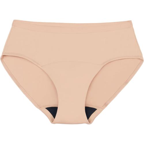 Size S.....Thinx For All Leaks Hip-Hugger Underwear, Holds up to 100ml or 6tbps or 1/4 Cup Worth of Liquid*, Light Absorbency Incontinence Underwear for Women, Feminine Care, Beige,