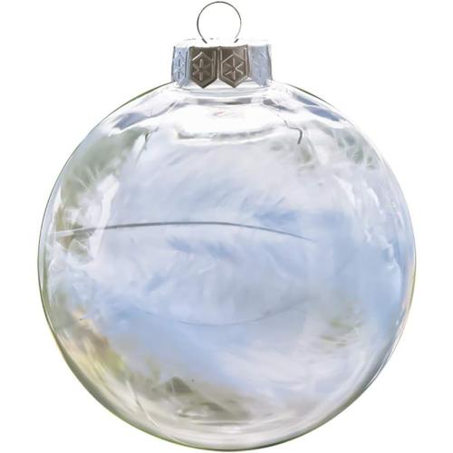 Kingrol 30 Pack 3.15 Inch Clear Plastic Fillable Ornament Balls, for DIY Craft Projects, Christmas, Wedding, Party, Home Decor