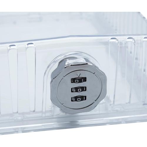 Clear Universal Thermostat Cover Guard With Combination Lock Box, Thermostat Guard For Residential, Hotel, Business, 9 x 8.5 x 2.5
