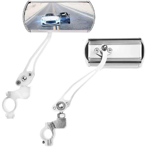 Bicycle Mirrors for Handlebar, A Pair of 360 Adjustable Rotation Bike Mirrors Handlebar Rearview Mirror, Bicycle Cycling Rear View Mirrors Mountain Bike Mirror-Sliver