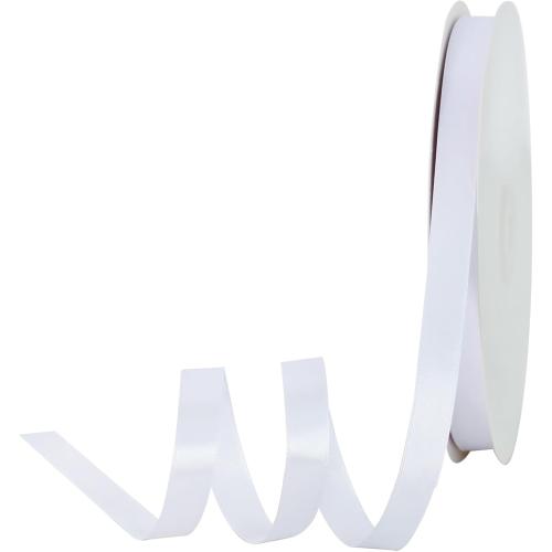 TONIFUL 1/2 Inch x 100yds White Satin Ribbon Thin Solid Fabric Ribbons for Invitation Gift Wrapping, Bows Craft Making, Floral Bouquets, Valentine's Day Wedding Party Decoration