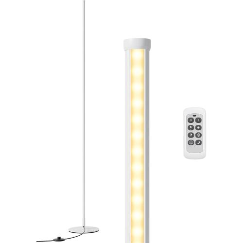 EDISHINE LED Corner Floor Lamp, Minimalist Dimmable Light with Remote, 57.5 Inches Tall Floor Lamps for Living Room, Bedroom, Home Office, 7 Color Temperature 2700-6000K (White)