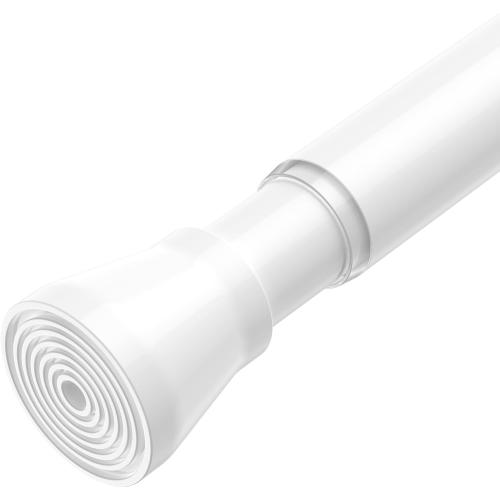 AIZESI Tension Curtain Rod for Windows 45 to 77 Inch, Adjustable Expandable Spring Curtain Rods No Drilling, Non Slip Curtain Rod for Bedroom Doorway Closet Door, White