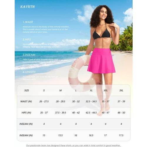 Size L MOTEEPI Women's High Waisted Swim Skirt with Zipper Pockets Tummy Control Bathing Suit Swimsuit Tankini Bottoms