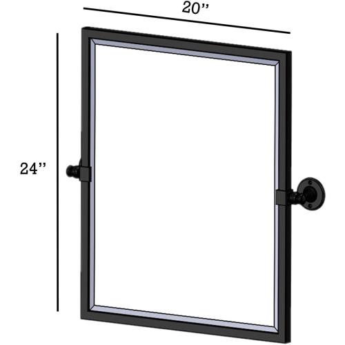 Black Metal Framed Pivot Rectangle Bathroom Mirror Tilting Beveled Vanity Mirrors for Wall 23'' x 24'' inches…