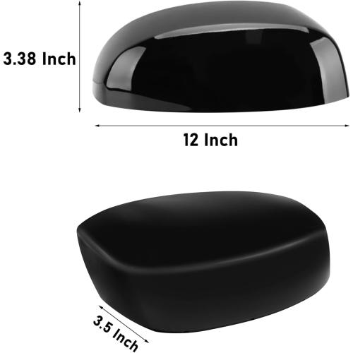 Moonlinks Compatible with Chevy Silverado Tahoe Suburban 2007-2014 LH & RH Side Mirror Cap Cover,Glossy Black Exterior View Upper Mirror Covers Replacement for GMC Sierra Yukon Cadillac Escalade ESV