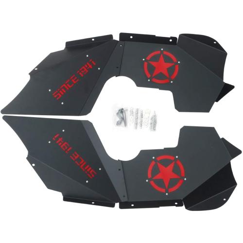 Front Inner Fender Liners Compatible with 07-18 Wrangler JK & JKU Unlimited Sport Sahara Rubicon, Bolt-on Style Wheel Well Cover Steel Mud Guards Fenders Flares (2/4 Doors) (Since 1941)