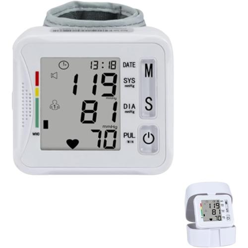 TOPBOMED Electronic Blood Pressure Monitor,Wrist Blood Pressure Monitor 2x99 Reading Memory for Adults Wrist BP Monitor with Carrying Case for Home Use
