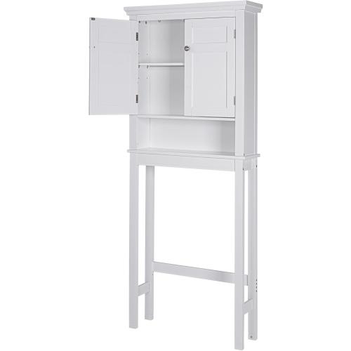 Spirich Over The Toilet Storage Cabinet, Bathroom Shelf Over The Toilet, Over Toilet Bathroom Organizer (White)