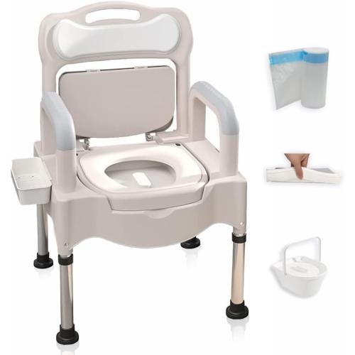 Bedside Commodes, Bedside Toilet, Commode Chair, Height Adjustable Adult Potty Chair for Seniors, Portable Toilets for Home Use, Suitable for People with Disabilities The Elderly & Others