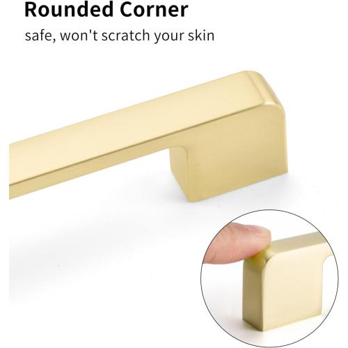 10 Pack 3-3/4 Inch Modern Brushed Gold Cabinet Pulls Zinc Alloy Dresser Drawer Pulls Cabinet Hardware