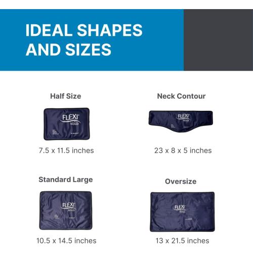 FlexiKold Gel Neck Ice Pack (23 X 8 X 5) - Reusable Cold Pack Compress (Therapy for Pain, Injuries of Neck, Lower Back, Shoulder, wrap Around Knee, Foot, Thigh, Elbow) - A6301-COLD