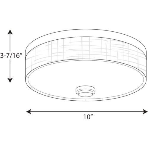 Progress Lighting 1-Light 10 LED Flush Mount, Weaver LED Collection, Indoor, P3610-0930K9, Brushed Nickel