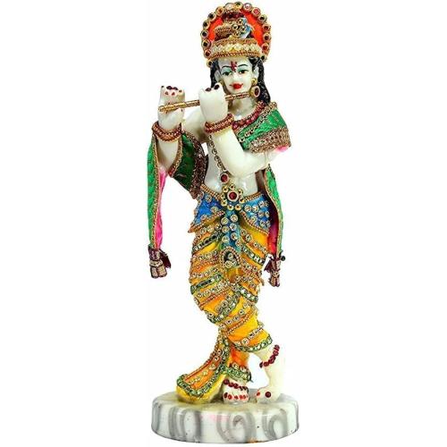 Krishna Statue Laddu Gopal Murli Radha Karishna Idol Murlidhar Krishan Kanhiya Idol Radha Krishna murti for Diwali puja and Festivals Pooja Item Size 12 inch Multicolor